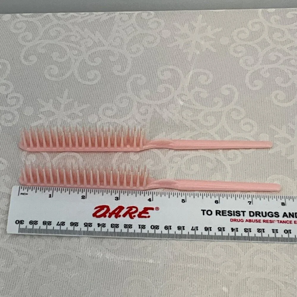 Vintage Clairol Pink Teasing Brush Set‎ of 2
